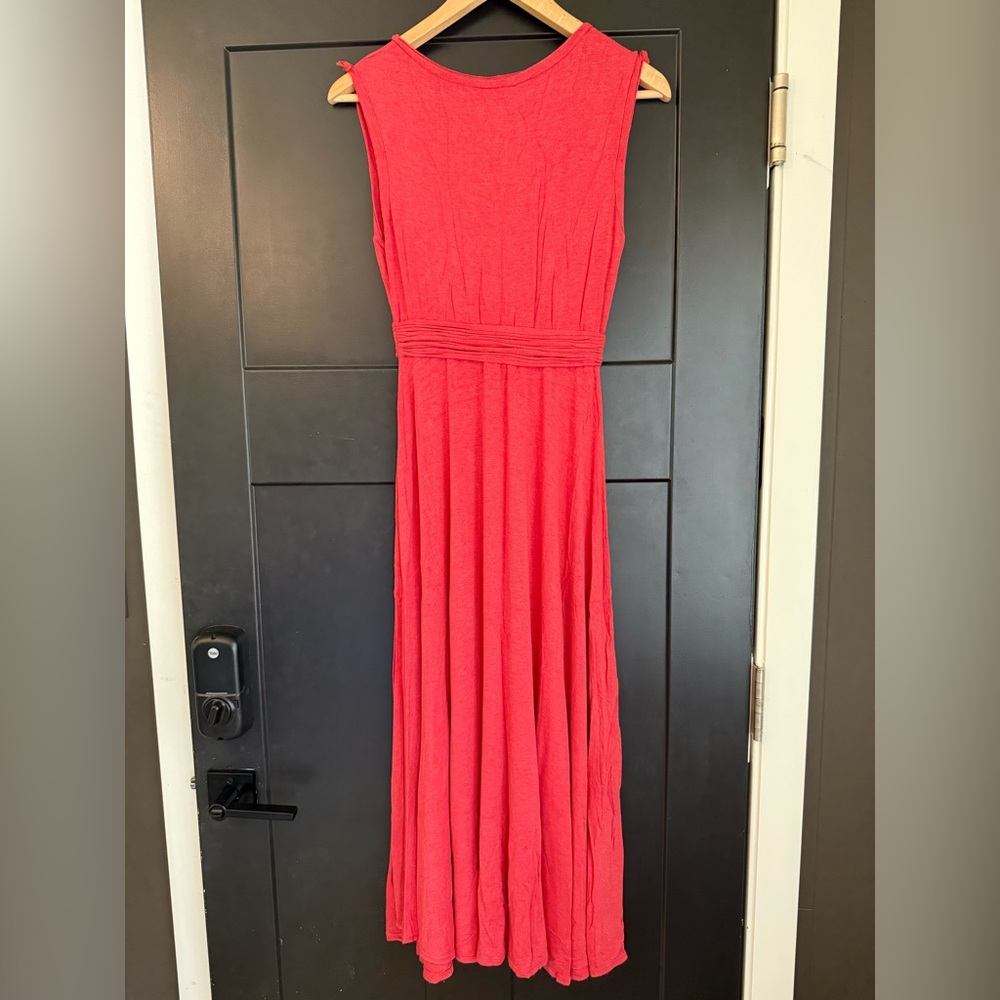 Max Studio Vibrant Dark Orange Midi Dress - Picture 2 of 4